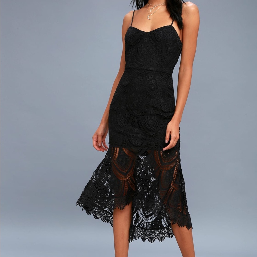 Black Lace Bodycon Dress